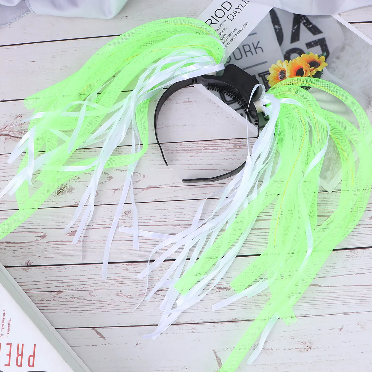 1Pcs LED Flash Braid Headband Tube Orange Random Color Party Hair Band for Concert Holiday Night Events