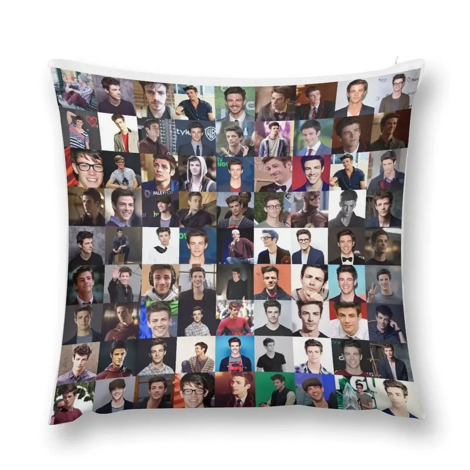 Grant Gustin Collage - Many Items Available Throw Pillow anime girl Couch Cushions Decorative pillow case pillow