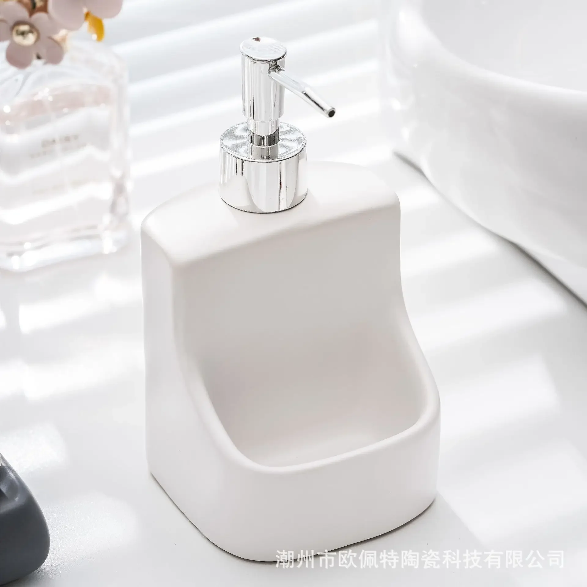 Ceramic Hand Sanitizer Bottle New Press Detergent Shampoo Dispenser Bottle Press Bottle Bathroom Lotion Bottle