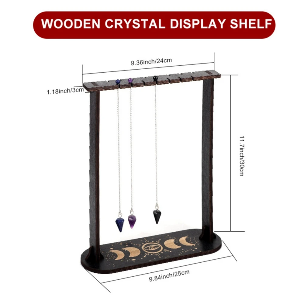 Wooden Pendulum Display Stand Dowsing Pendulum Display Stand Wood Wiccan Crystal Holder Witchcraft Gift Organizer