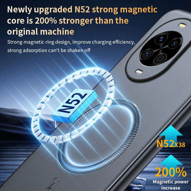 Per Huawei Nova 14 Custodia protettiva in pelle magnetica per Huawei Nova 14 PC antiscivolo anti-impronte di alta qualità + TPU