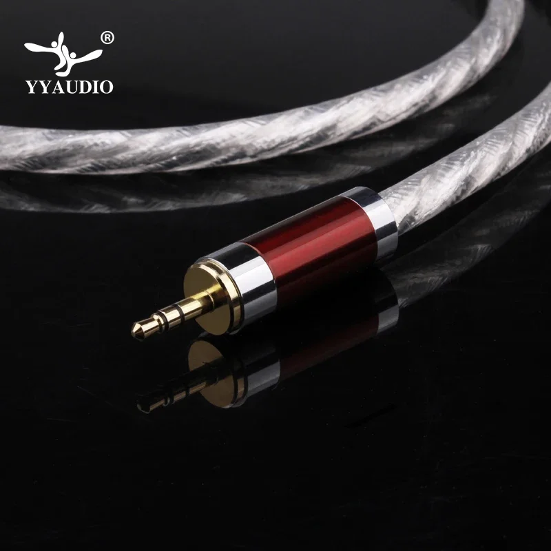 YYAUDIO-Cabo de Áudio para Amplificador, 3.5mm Jack, 2RCA, OFC, Cabo de Áudio, Aux para Rca, HIFI, Fio de Sinal Estéreo, Celular, Computador