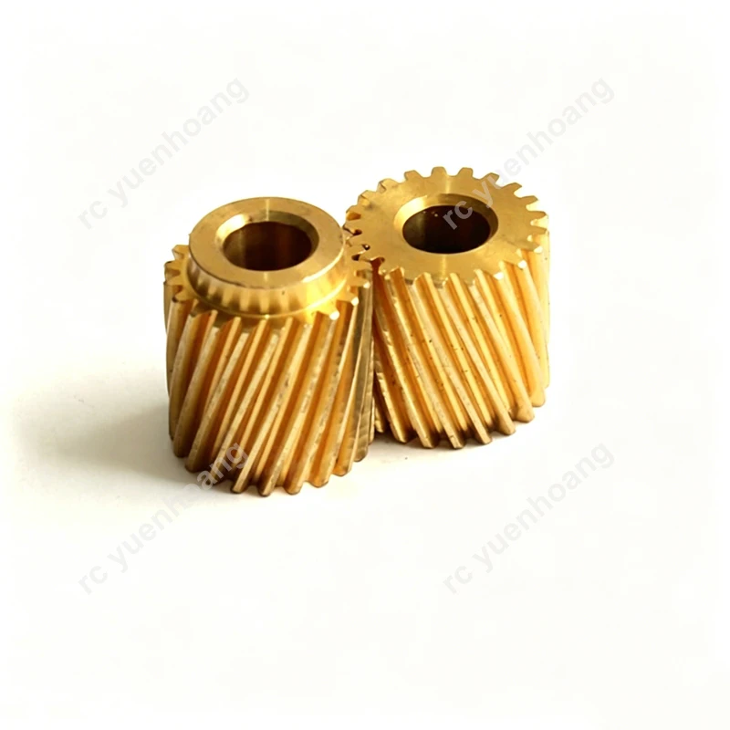 5Pairs 0.5 Module 21T Brass Helical Gear 19° Left/Right Hand Drive Spiral Gears 5mm Bore for Shaft Motor Transmission Component