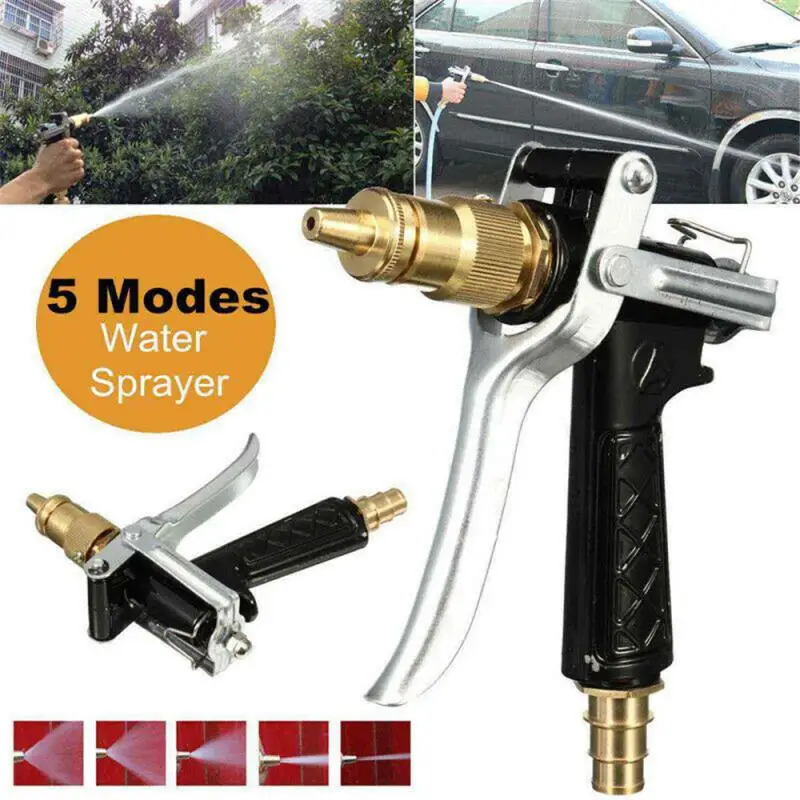 High Pressure Car Wash Water Gun Head All Copper Nipple Interface Water Gun Garden Gardening Cleaning Tool