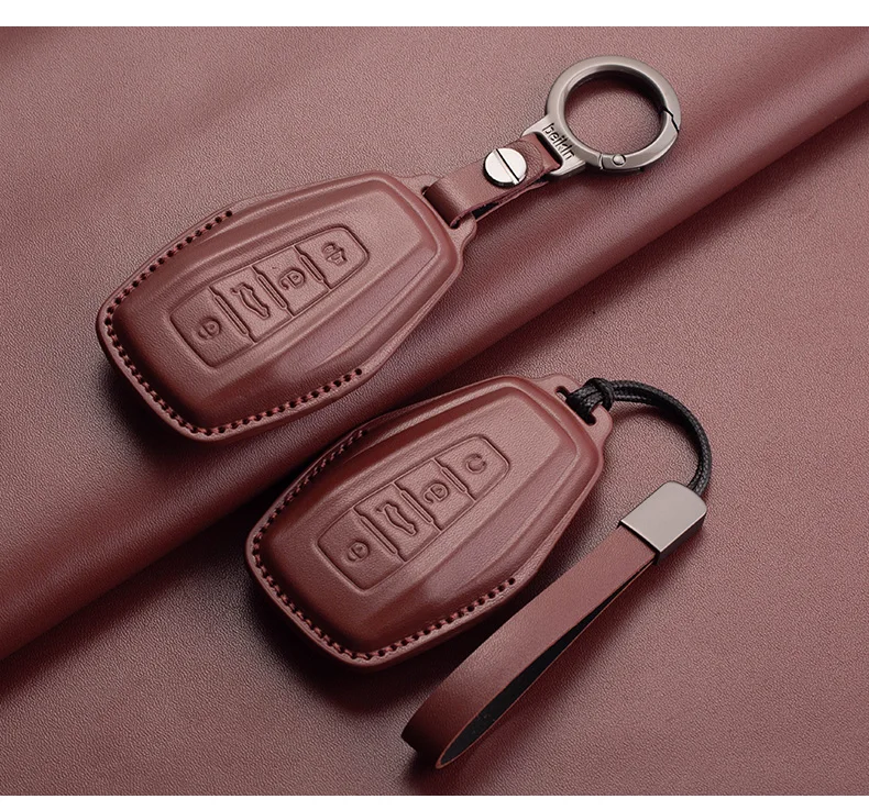 Leder Auto Remote Key Case Abdeckung für Geely Emgrand x7 Ex7 Coolray Auto Key Shell Schlüssel anhänger Schutz Schlüssel bund Zubehör – Detail 11