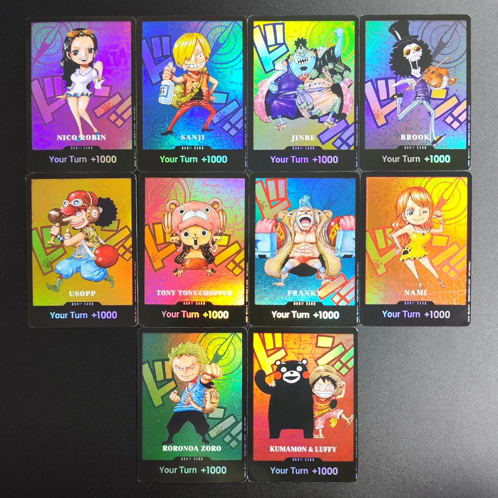 

Самодельный One Piece OPCG English DON! ! Коллекционная фольгированная карточка-игрушка: Робин, Нами, Усопп, Зоро, Санджи, Чоппер, Брук, Джинбэ, Фрэнки, Луффи