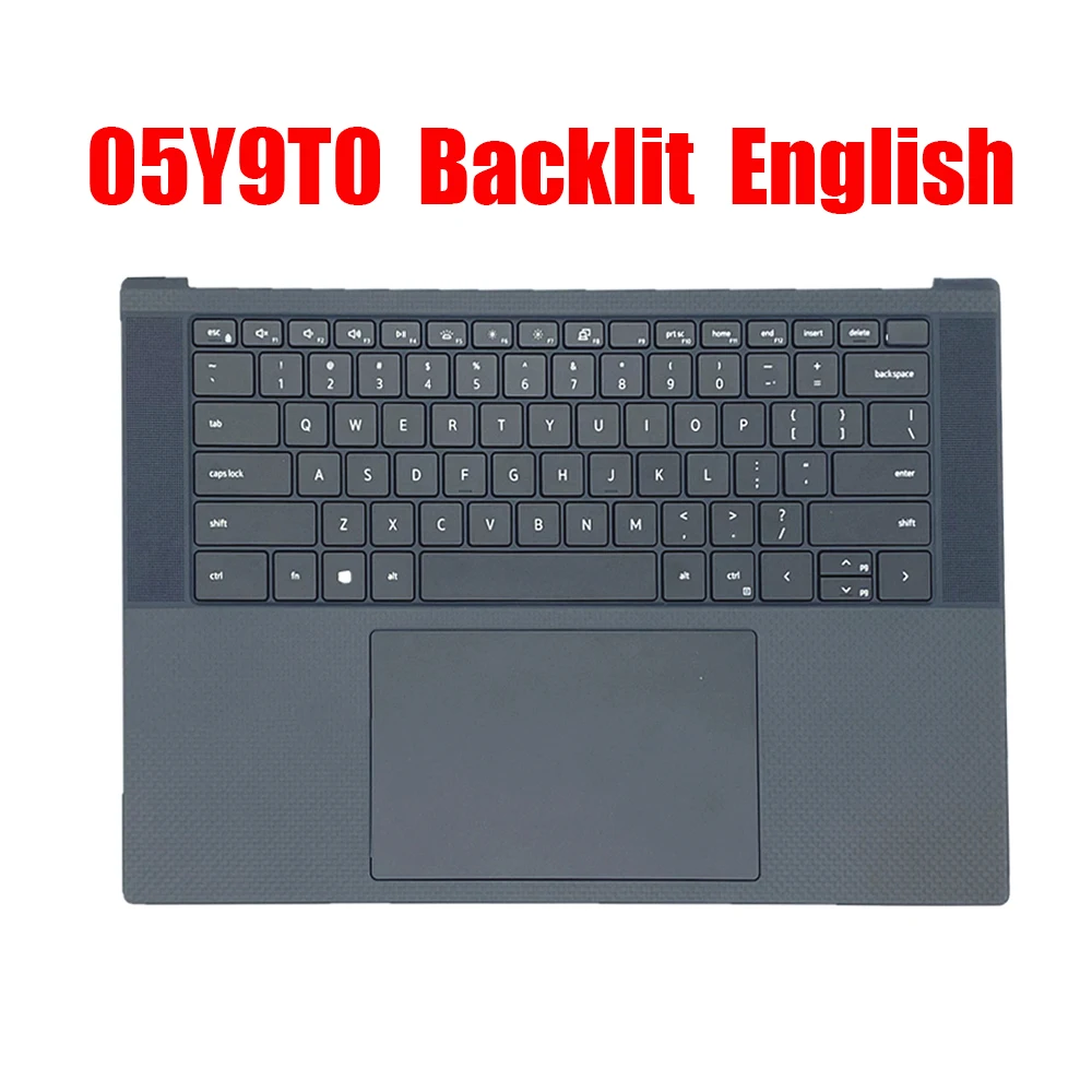 English Laptop Palmrest For DELL For XPS 15 9510 For Precision 5560 05Y9T0 5Y9T0 With Backlit Keyboard With Touchpad Black Upper