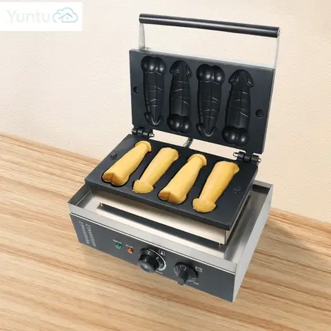 Commercial none-stick electric bubble penis shape waffle maker dick waffle machine