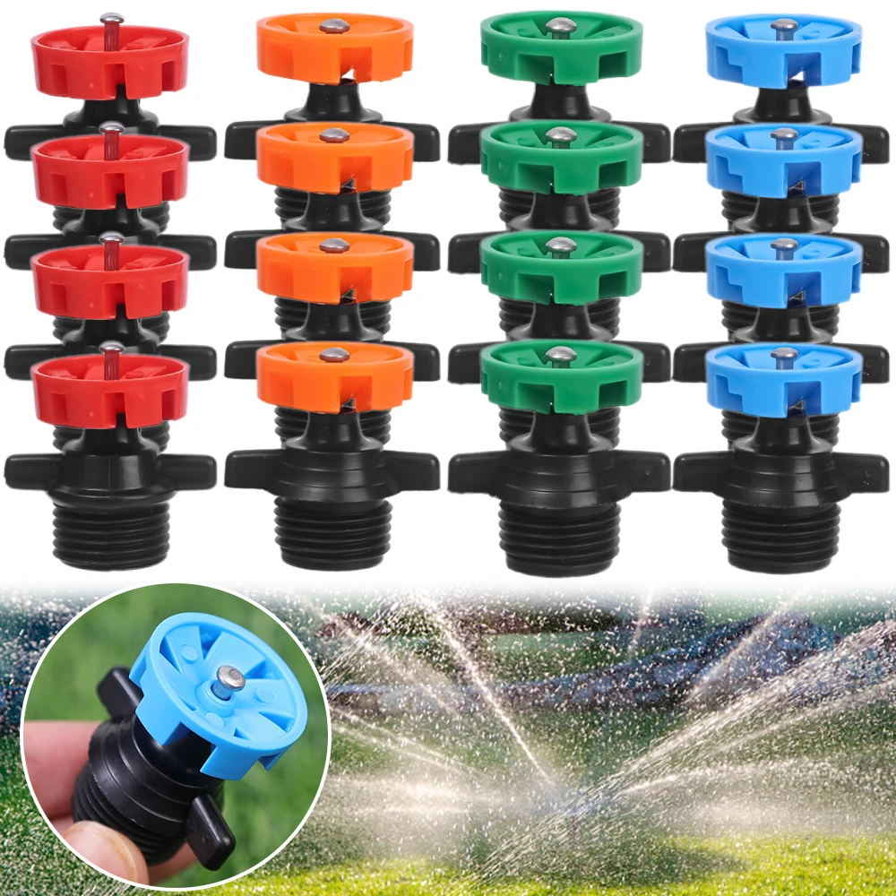 4/1PCS Garden Small Drip Irrigation System Rotatable Irrigation Dripper 6 Holes Atomizing Sprinkler Balcony Yard Watering Nozzle