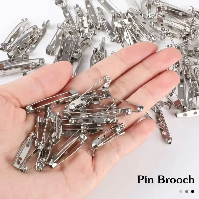 40/80pcs Metal Brooch Base DIY Making Jewelry Back Pins Safety Holder Findings Stainless Steel Components Settings Needles