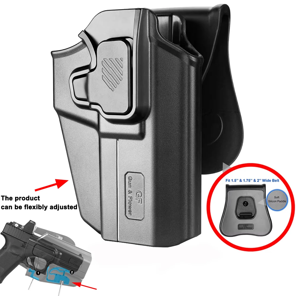 Funda Universal OWB para Más de 100 Modelos, Compatible con S&W/Springfield/CZ/Beretta/Taurus/Canik/Walther, Liberación con el Dedo Índice, Mano Derecha/Izquierda