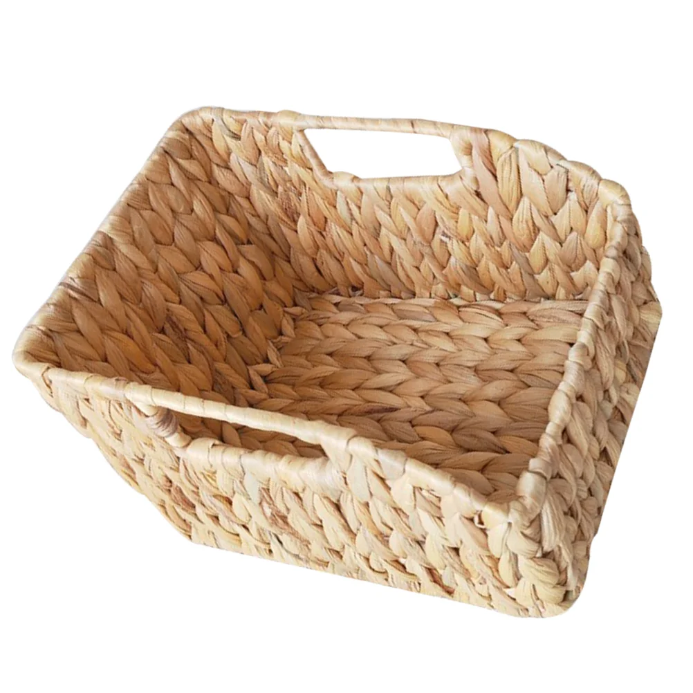 

Decorative Storage Boxes with Lids Straw Basket Rubbish Bin Organizer Baskets Woven