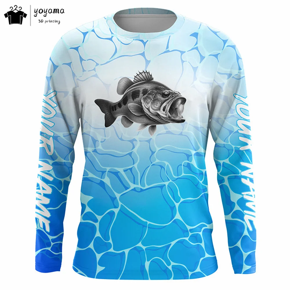 Fish Print Men's Clothing Casual Men's Long Sleeve T-shirt 3D Print T shirt Men T-shirts for Men Fish Graphic T-shirt Street Top