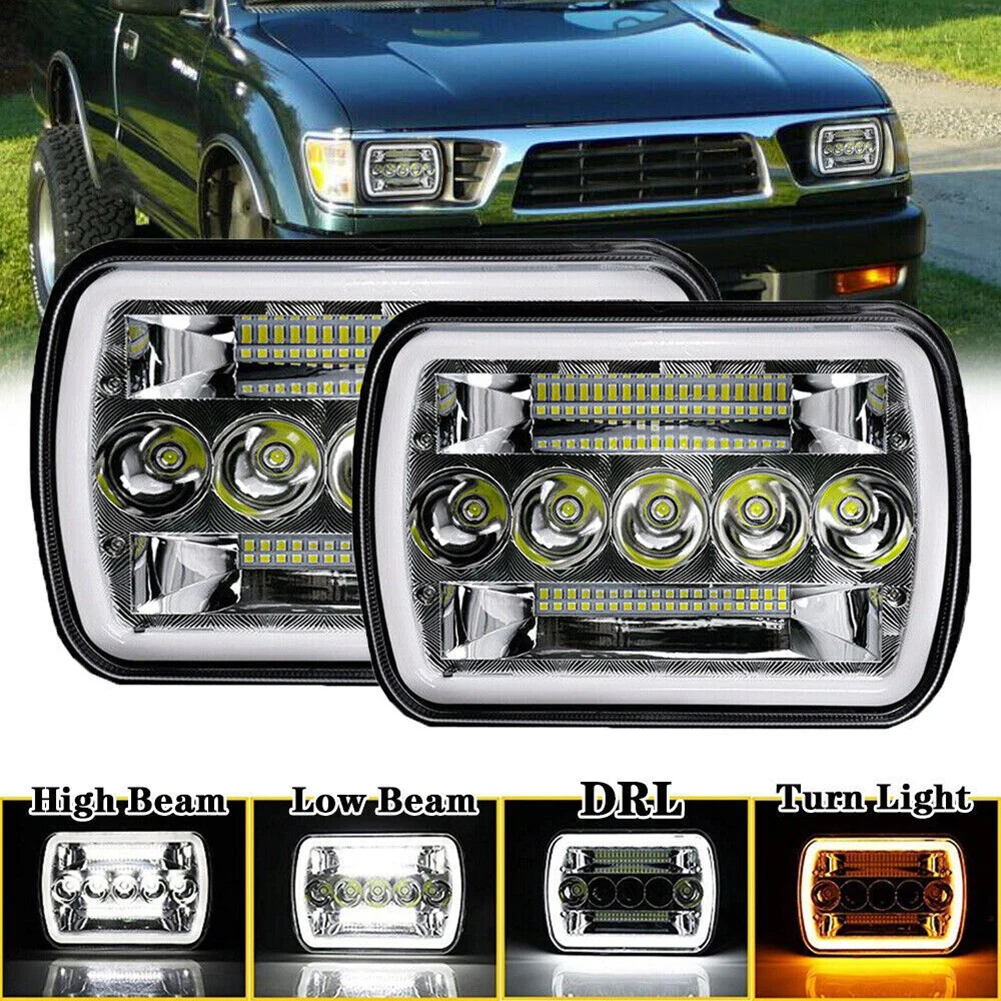 

9-30V Motorcycle Led Headlight 5 X 7inch / 6 X 7inch Square Headlamp 400w 40000lm Ip67 Waterproof Modified Parts Wholesale