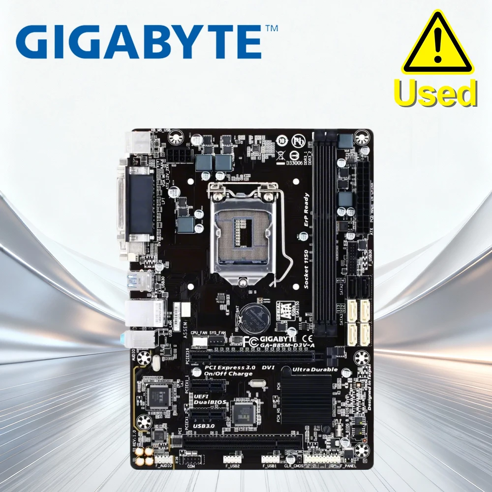 Used GIGABYTE B85M-D3V-A motherboard supports Intel 4th / 5th Generation Core processors