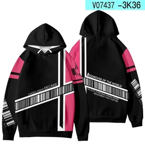 2024 nuevo Kamen Rider impresión 3D hombres mujeres Otoño Invierno Anime sudaderas con capucha de manga larga Sudadera con capucha Harajuku dibujos animados Tops