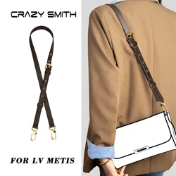 CRAZYSMITH Bag Straps For LV Metis Shoulder Strap 100% Genuine Leather Handbag Replacement Crossbody Adjustable Bag Accessories