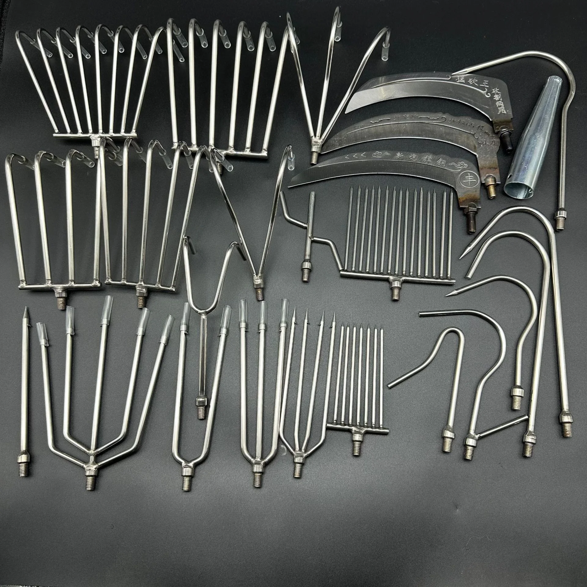 Thickened Manganese Steel Fishing Scythe Wild Fishing Water Grass Knife Head Grass Cutting Scythe Outdoor Camping Travel Gear