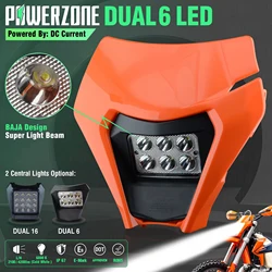 PowerZone Motorcycle LED Headlight Headlamp Head Light Fairing For KTM 2021 EXC 2022 EXC SXF MX Dirt Bike Enduro LED Headlight