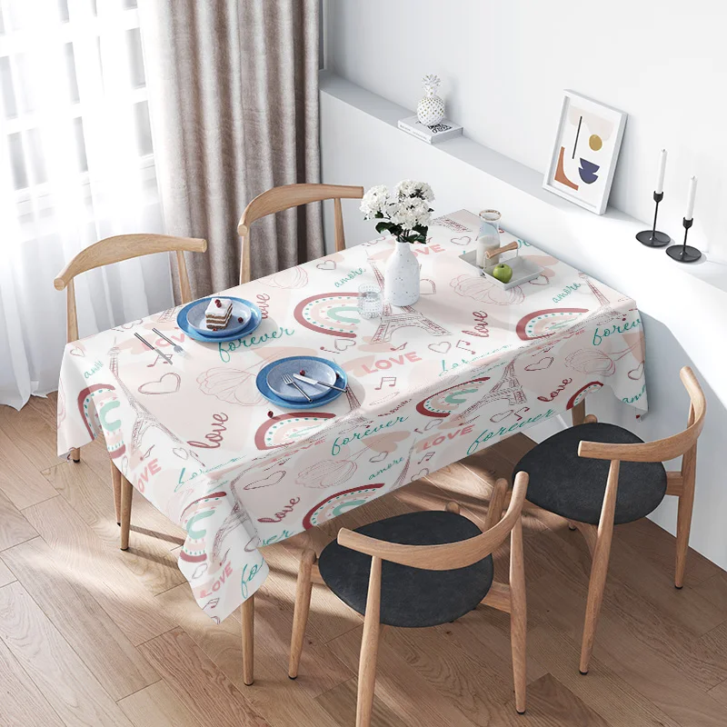Multicolored Romantic Tablecloth with Love Design Decorate Your Dining Room in Style Today Home Textile Accessories for Kitchen