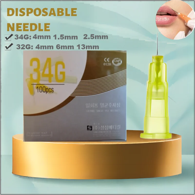 

32G 34G Meso Disposable Painless Small Needle Irrigator For Superfine Beauty Needle Eyelid Tool Parts