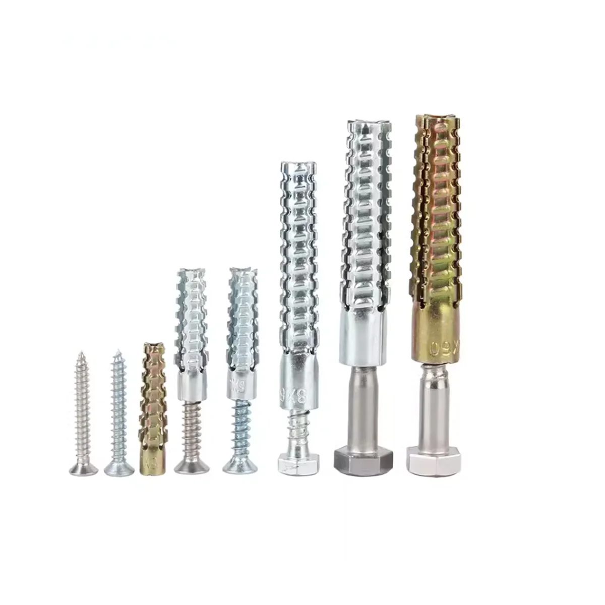 Iron Serrated Gecko Expansion Screw Anti Loosening Cement Wall Hollow Brick Self Tapping Screw M5M6M8M10