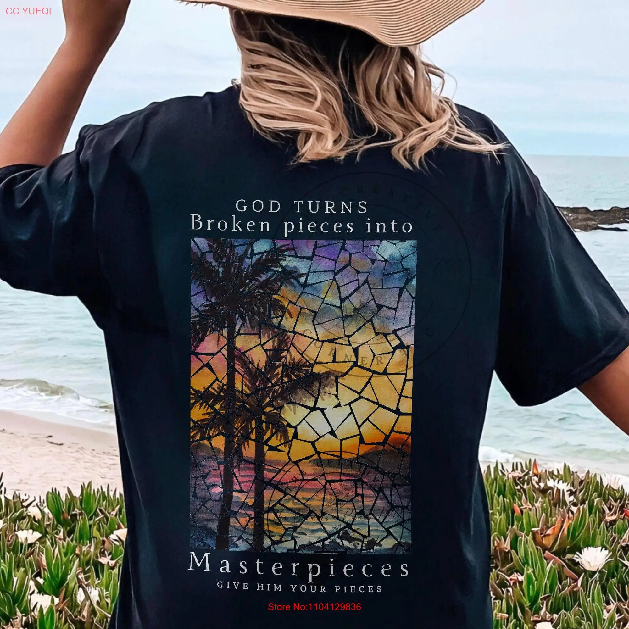 God Turns Broken Pieces Into Masterpieces T Shirt Christian shirts Faith Clothing Jesus Lover s long or short sleeves