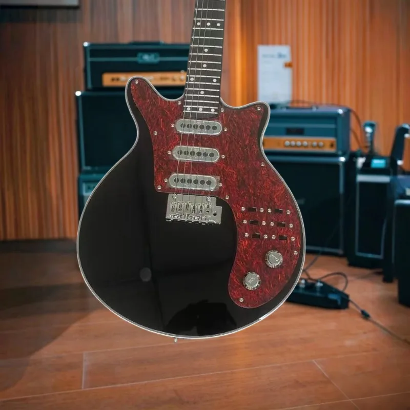 Free Shipping BM Electric Guitar Black Red Tortoise Pickguard SSS Pickup  6 String Rock Blues Gift Beginner Birthday Present