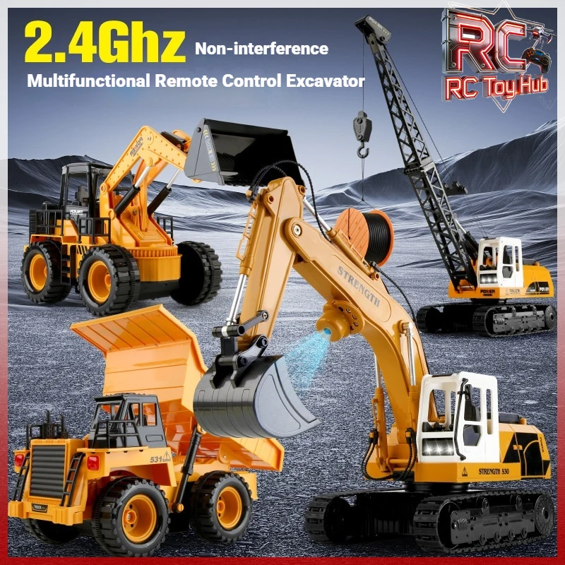 

MAX 2.4G Remote Control Alloy Excavator Construction Vehicle Long Distance Control Anti Interference Kids Engineering Toy Truck