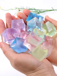 10 Pcs Mini Release Stress Transparent Small Ice Block Pinch Music Children Simulation  Relaxing Mood Squeezing Toy Birthday Gif