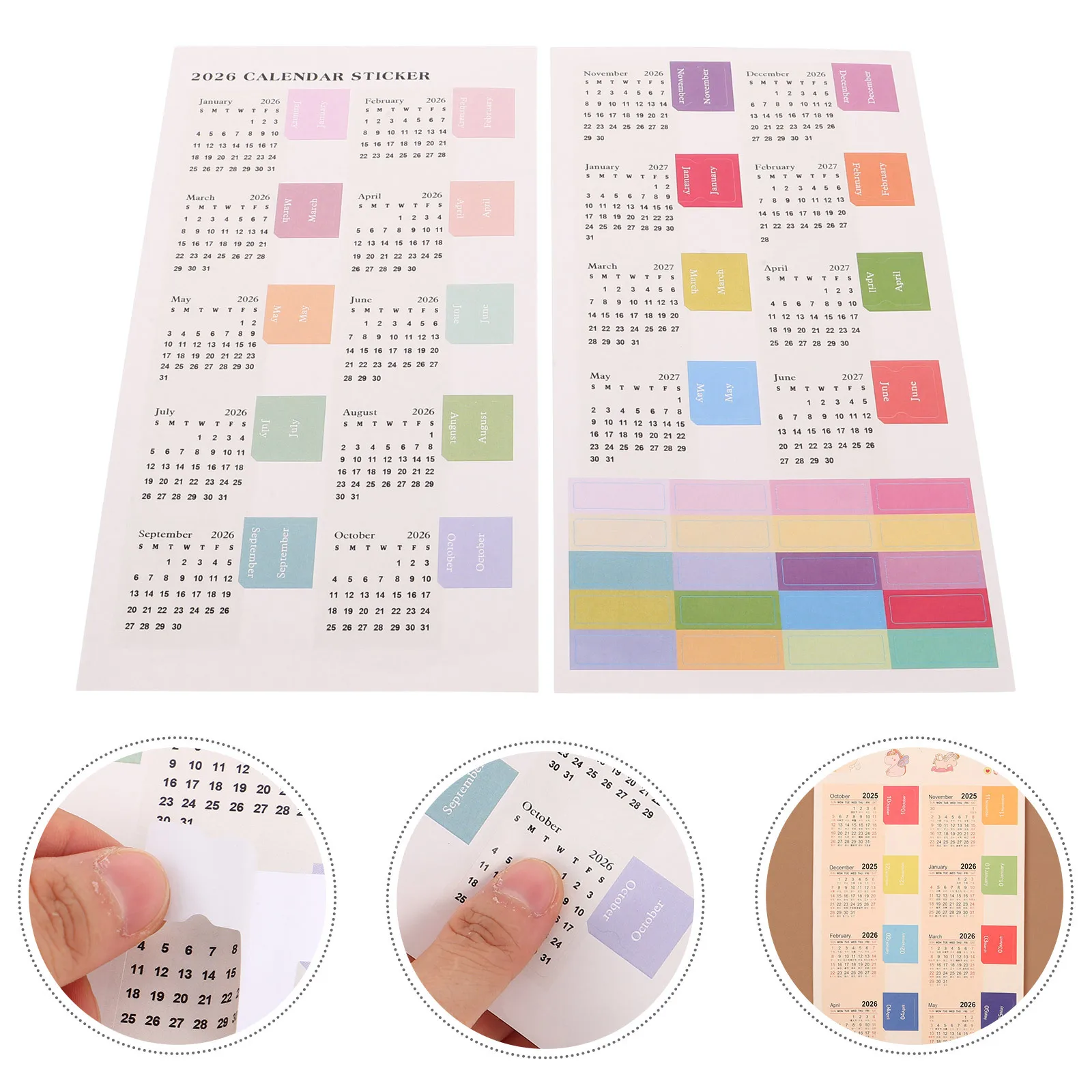 

Adhesive Monthly Calendar Stickers 2026 Index Divider Tabs Planner Page Markers Writable Index Tabs Secure Adhesion