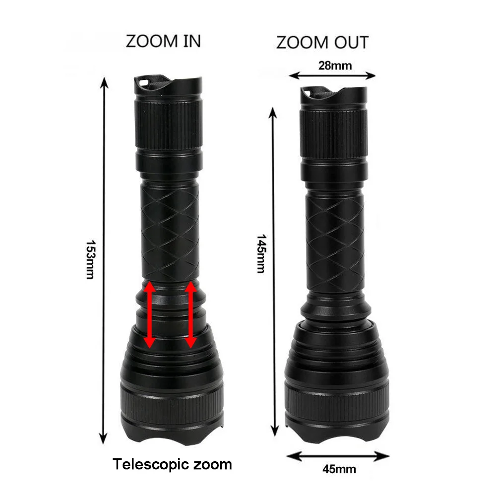 T21 Infrared IR 850nm/940nm Night Vision LED Tactical Flashlight Zoom IPX6 Waterproof Torch Use 18650 Battery Hunting Lantern