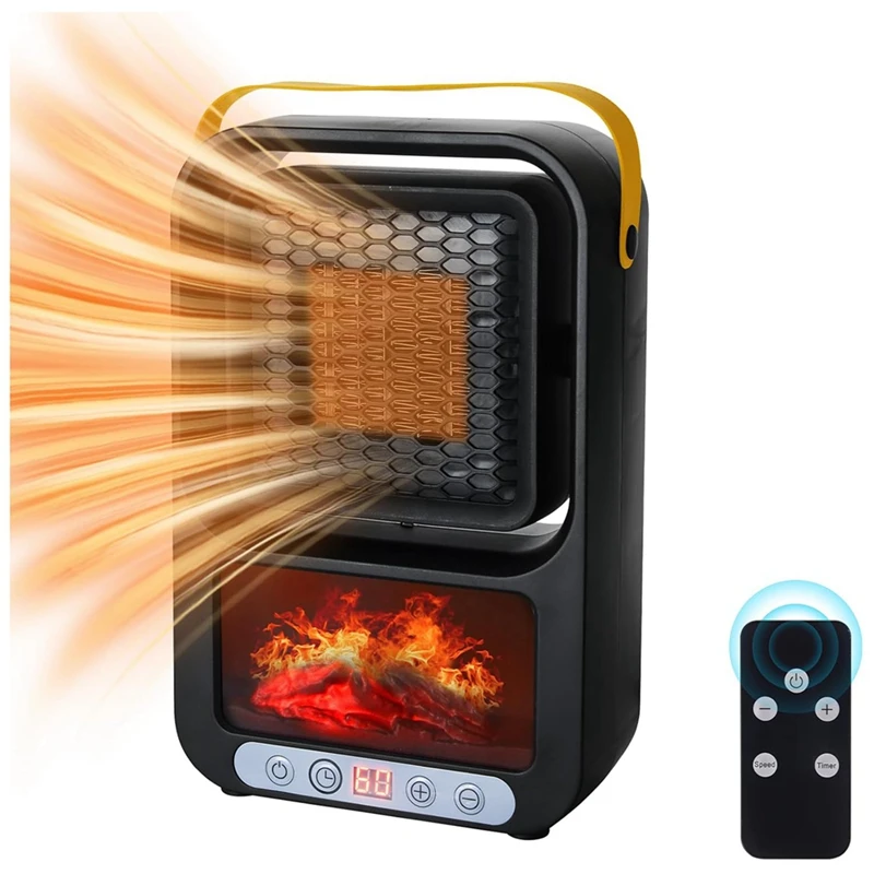 Small Space Heater For Indoor Use Portable Electric Fireplace Heater Realistic 3D Flame Mini Room Smart Heater