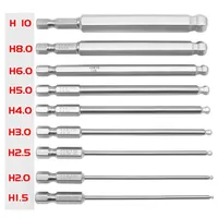 Ball End Hex Screwdriver Bits Set Metric Allen Hex Bits 100mm Long Magnetic Ball Head Driver Bit H1.5 H2.5 H3 H4 H5 H6 H8 H10