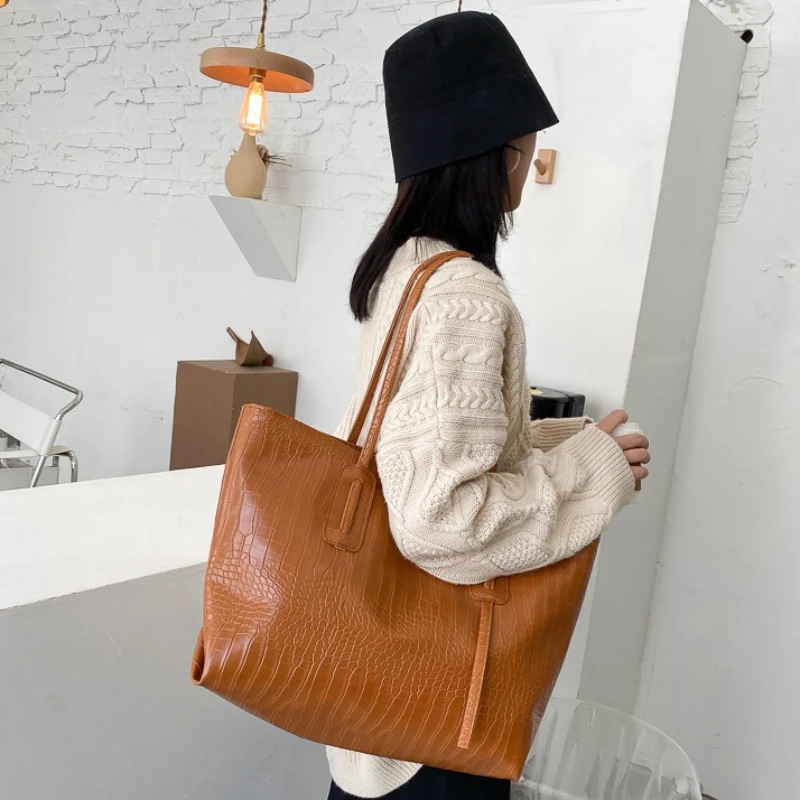 シンプルで大容量のレディースバッグ、新しいトレンドの多用途ショルダーバッグ、ネットで話題のトートバッグ、ジッパー開閉