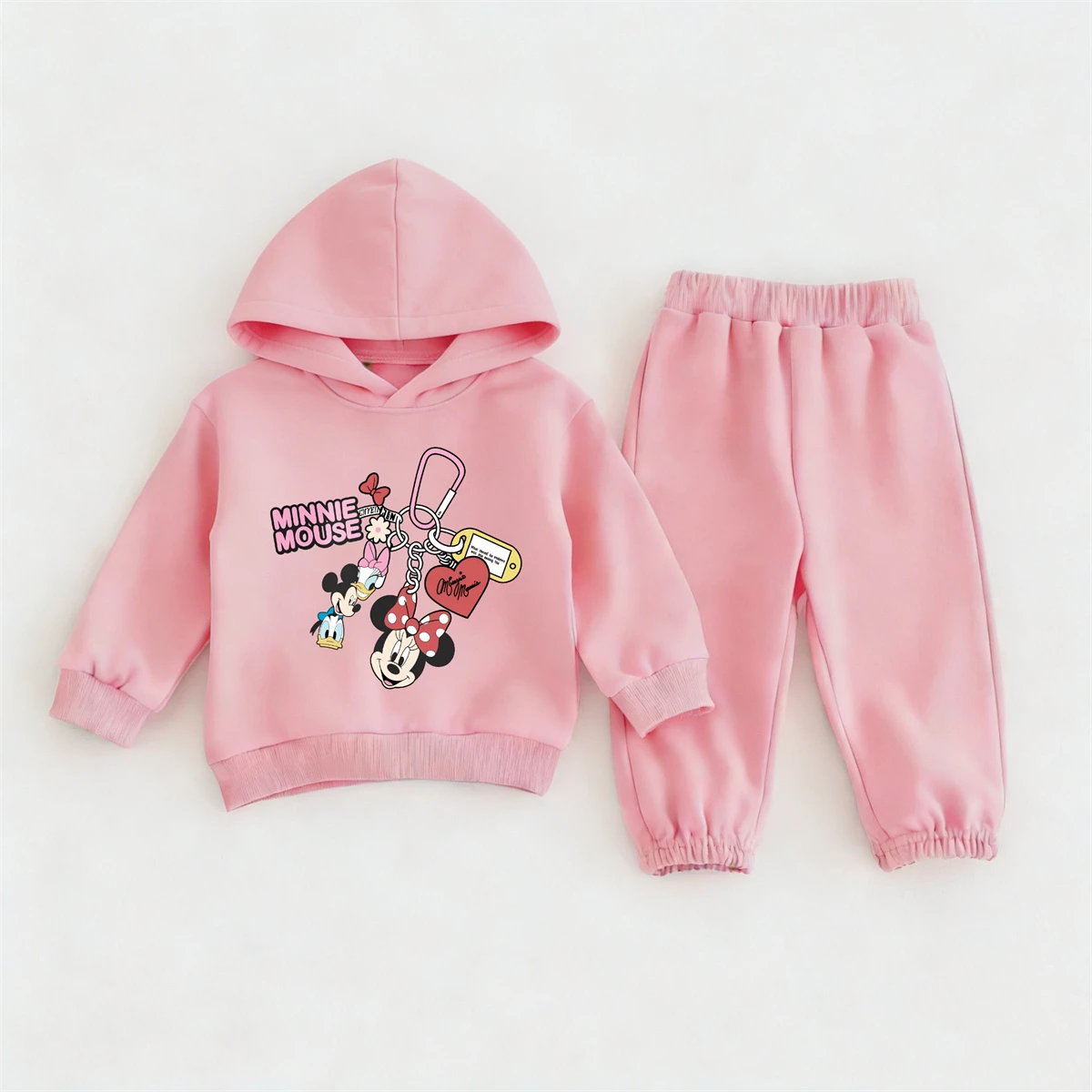 

Minnie Hoodies+Sweatpants 2pcs Boys And Girls Lovely Hooded Tops Loose Casual Pants Toddler New Design Disney Autumn Clothing