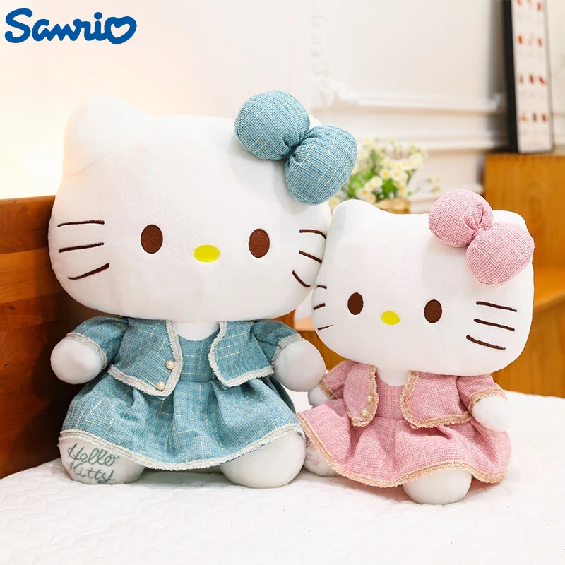 

35-60CM Big Size Pearl Skirt Hello Kitty Plushies Sanrio Cartoon Anime Peluche Ornament Comfortable Soft Doll Children Toy Gifts
