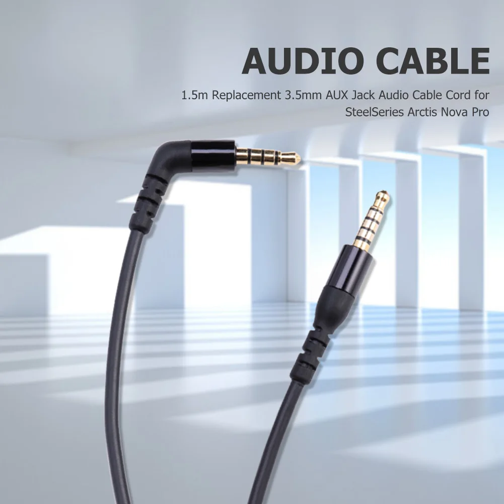1.5m Replacement 3.5mm AUX Jack Audio Cable Cord for SteelSeries Arctis Nova Pro