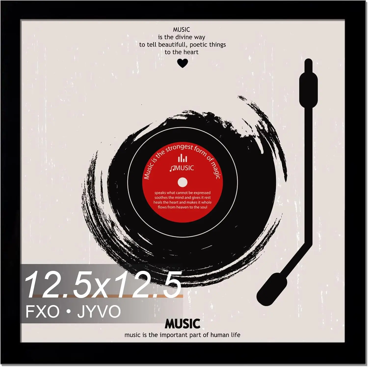 

Vinyl Record Frame for Wall Display, Holds 12 Inch LP Album Covers, Black Finish - Single Pack