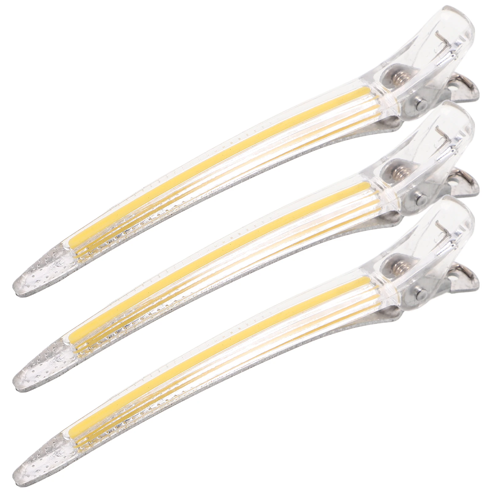 

3pcs Hair Clips Acrylic Plastic No Trace Yellow Duckbill Styling Tools Salon Sectioning Women Thick Hair Non-slip Grips