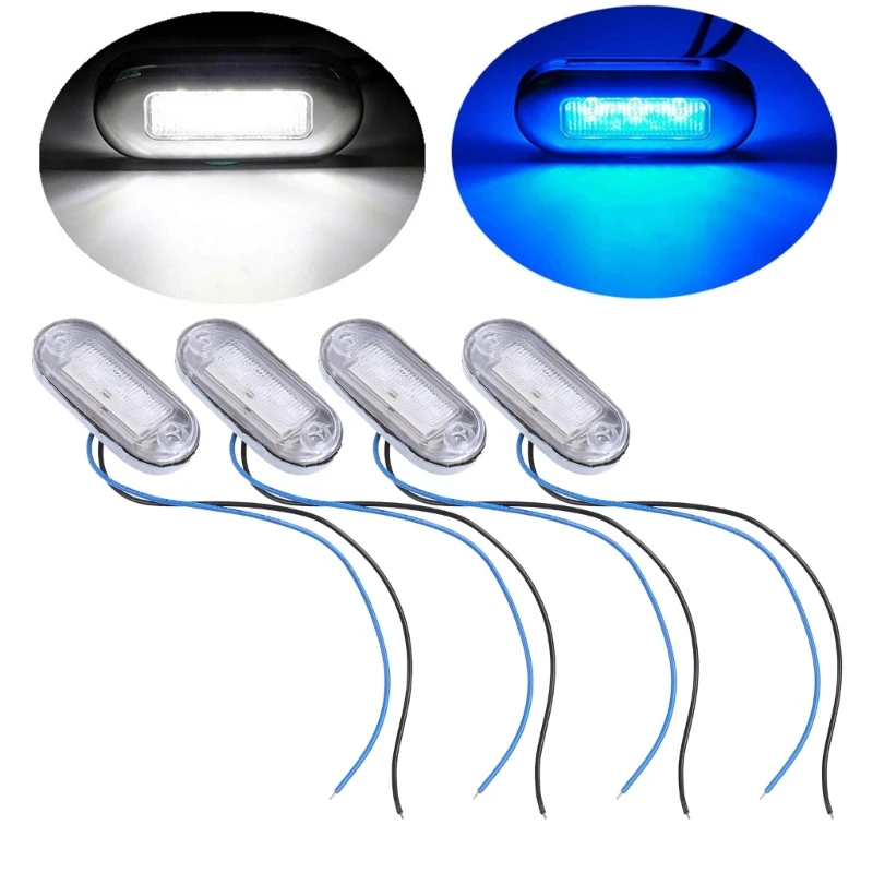 

4pcs Boat Stern 3 LED Light Taillight Yacht Cabin Deck Transom Courtesy Lamp 12V