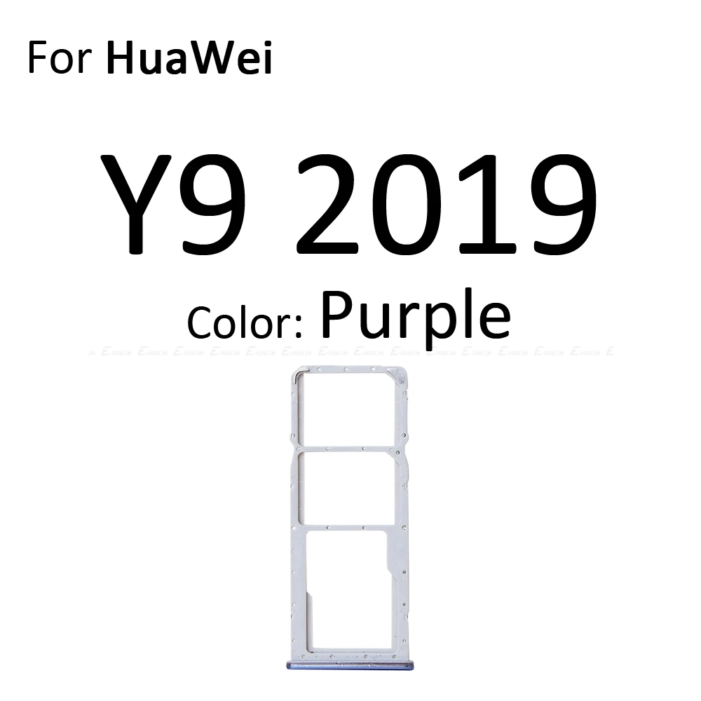 Sim Card Tray Socket Slot Reader Adapter For HuaWei Y9 2019 2018 Micro SD Card Holder Connector Container Replacement Parts