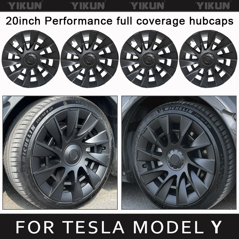 

4PCS Hub Cap for Tesla Model Y 20 Inch Wheel Cap Performance Replacement Automobile Hubcap Full Rim Cover Accessories 2019-2024