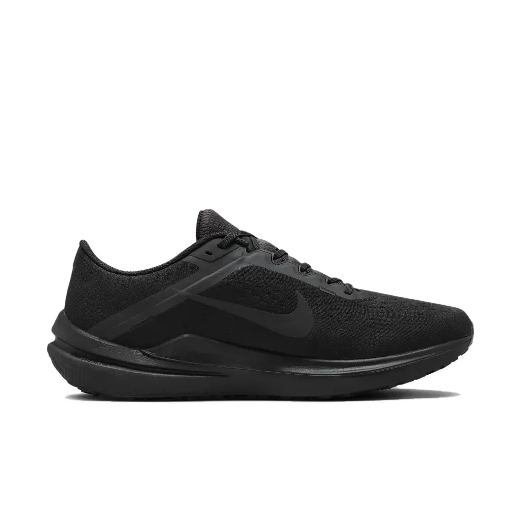 حذاء الجري Nike Black Zoom winflo 10 المريح ذو الرقبة المنخفضة ومقاوم للانزلاق ويمكن ارتداؤه للرجال والنساء