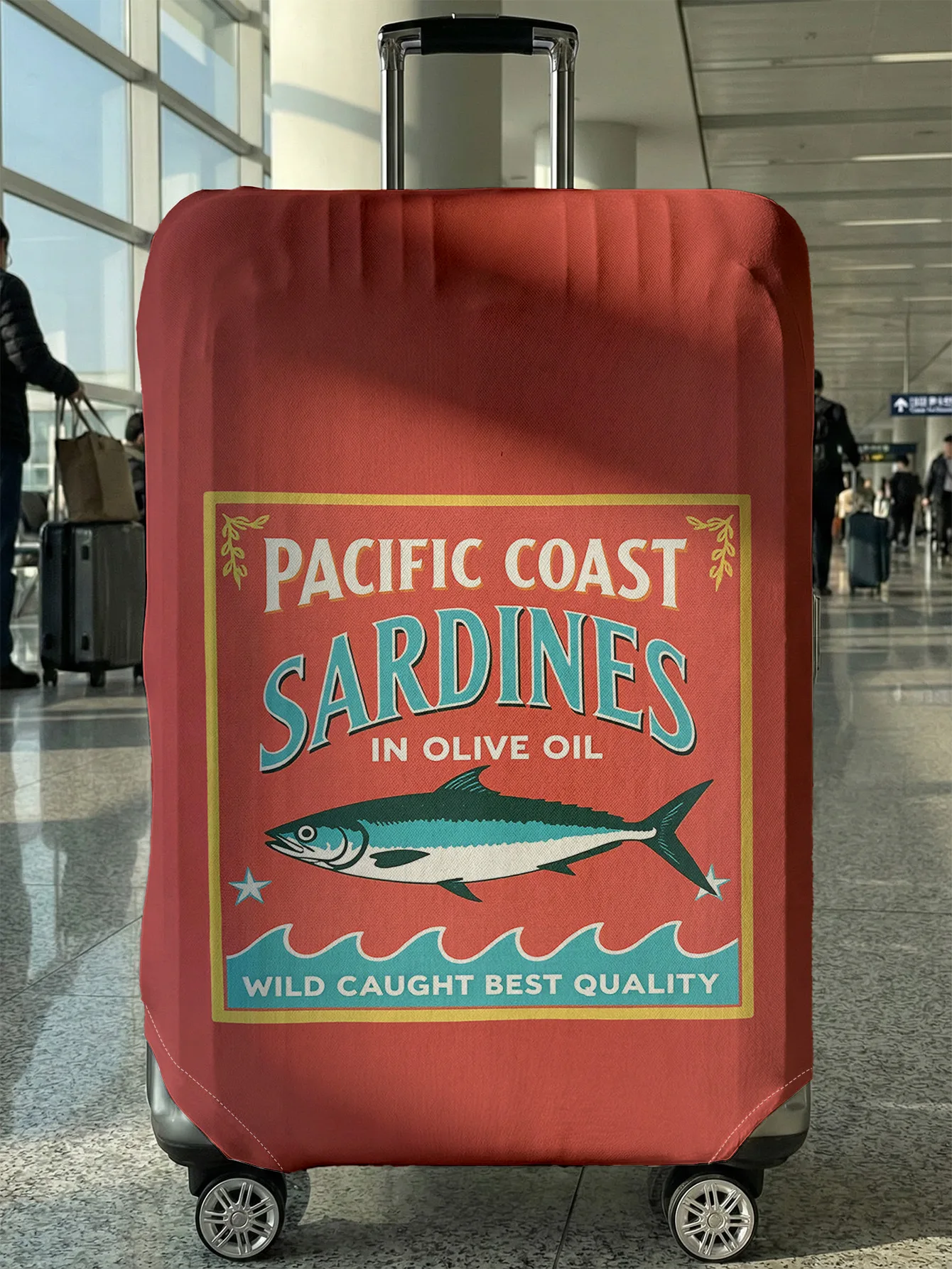 

Sardine printed luggage protective case, suitable for 18-32 inch luggage case, luggage handle gloves, travel accessories