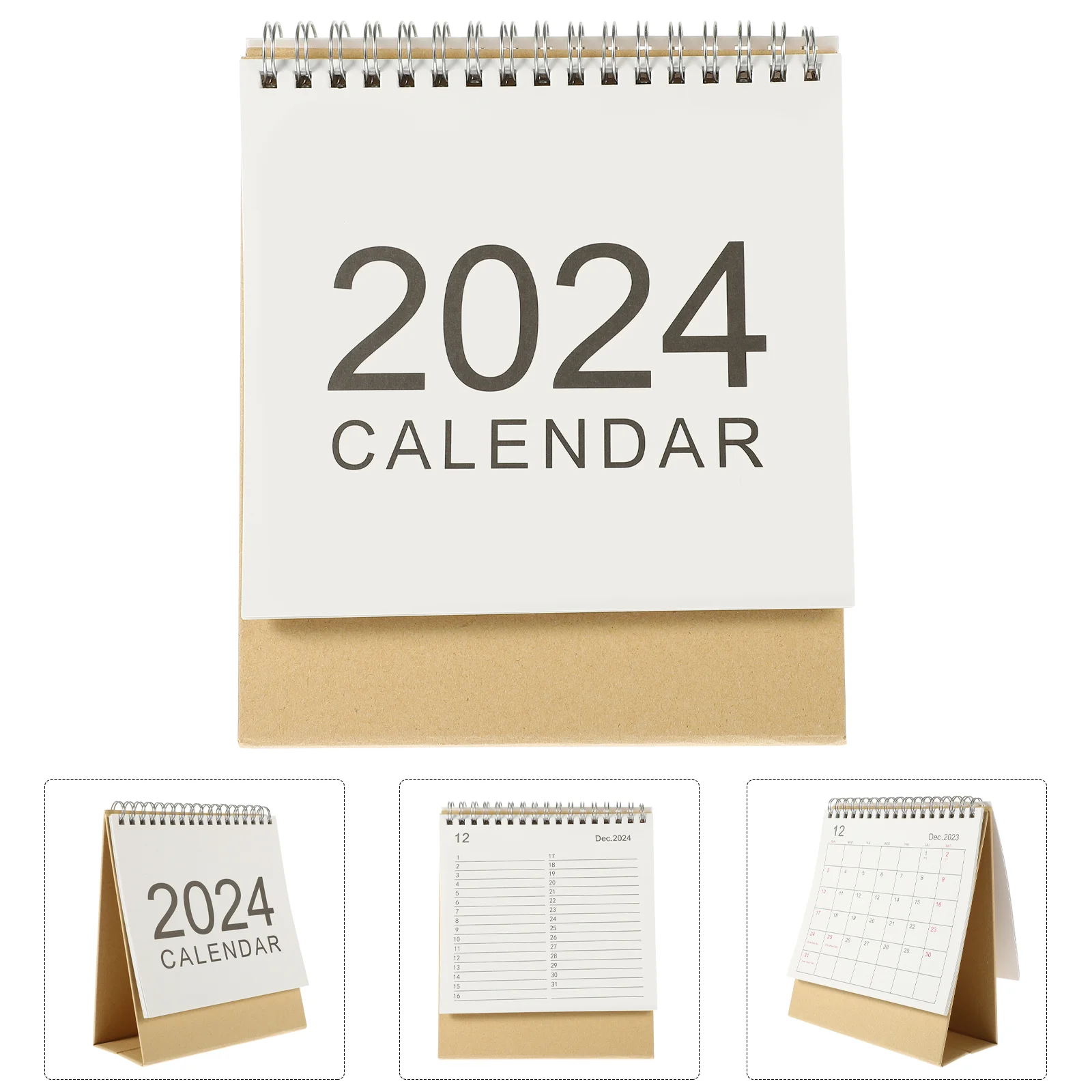 

Desktop Calendar for Schools Gift Simple Style Household Home Decor Easel Workmanship Clear Printed Paper 2023 2024