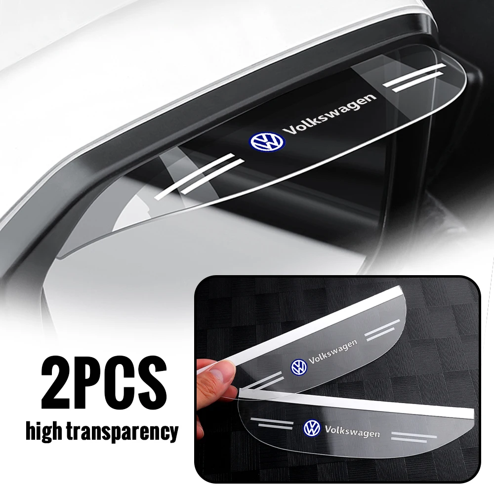 2Pcs Car Rearview Mirror Rain Eyebrow For Volkswagen VW Golf Polo Tiguan Passat B6 Jetta Touran CADDY GTI Touareg TDI Beetle MK4