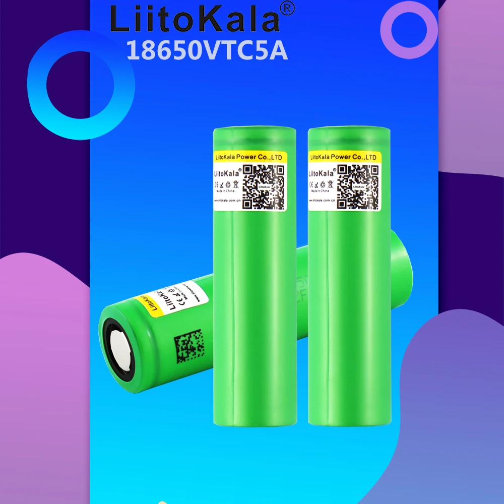 Liitokala 3.7V 2600mAh VTC5A bateria recarregável de íon-lítio 18650 Akku US18650VTC5A 35A brinquedos lanterna