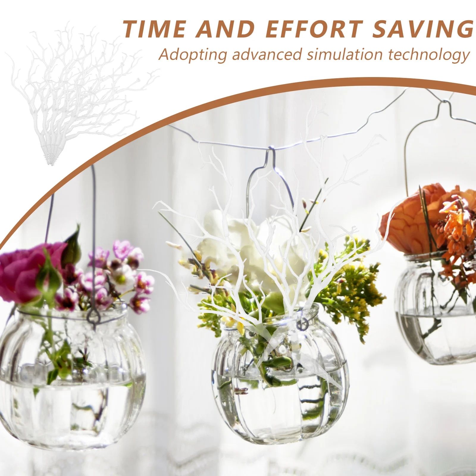 

5Pcs Artificial Simulation Deer Antler Branches Lifelike Decorative Branches for Party Garden Home Office DIY Crafts