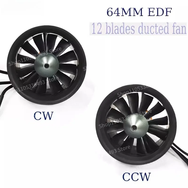 For 64MM Ducted 12-blade Fan Forward and Reverse Propeller Ducted Fixed Wing Remote Control Aircraft Brushless Motor QF2822